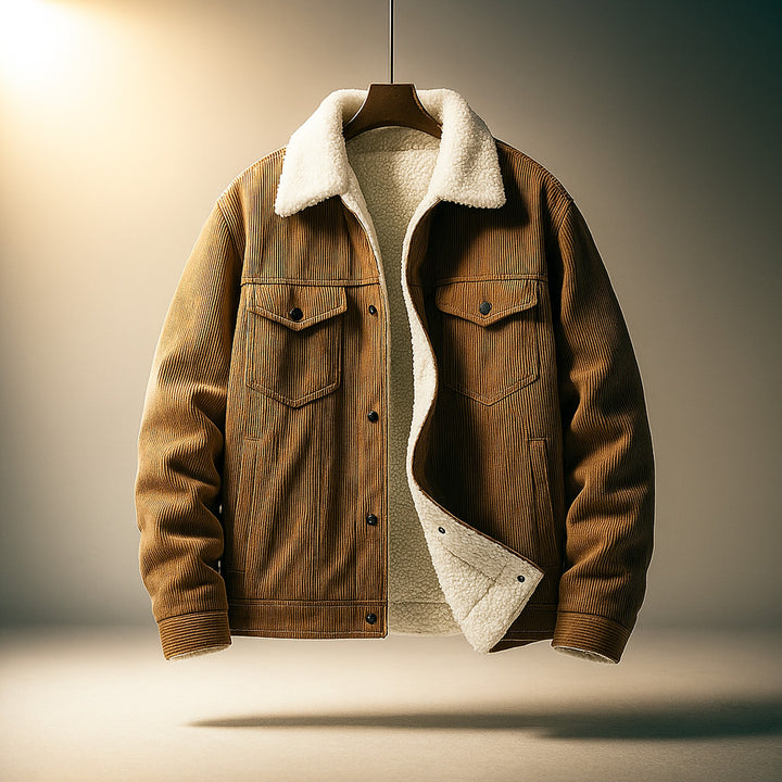 Men's Corduroy Jacket – Sherpa-Lined Warm Transitional Layer – view 3