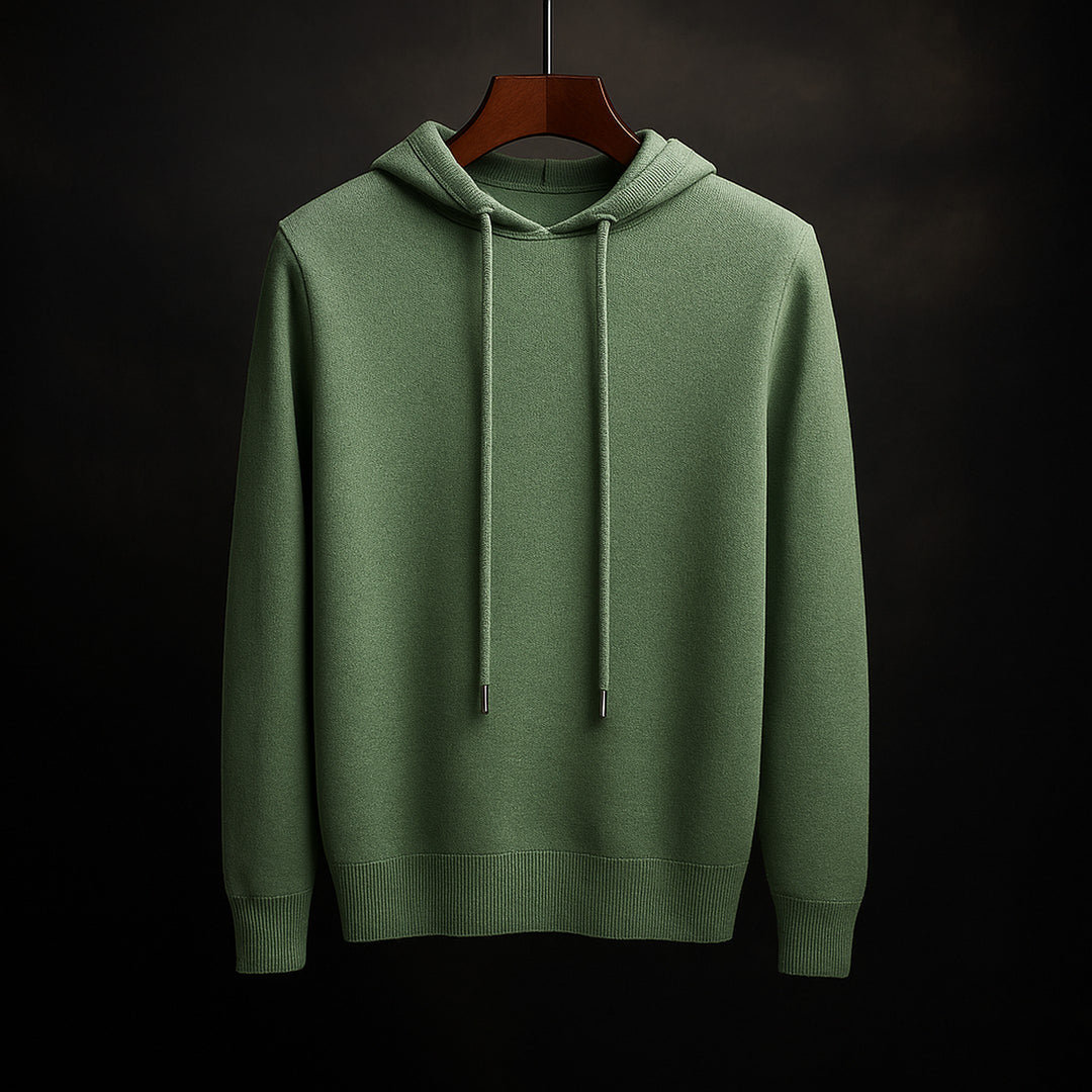 Men's Merino Wool Knit Hoodie – Lightweight Warm Layering – view 7