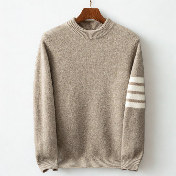 Men's Cashmere Blend Crew Neck Jumper – Soft Everyday Knit – Oatmeal