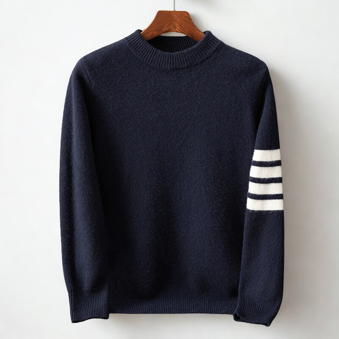 Men's Cashmere Blend Crew Neck Jumper – Soft Everyday Knit – Navy