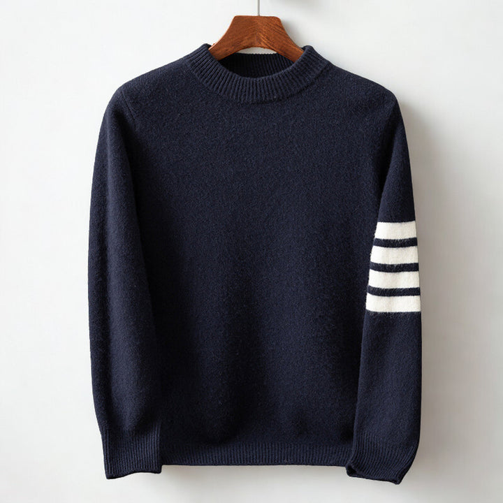 Men's Cashmere Blend Crew Neck Jumper – Soft Everyday Knit – Navy