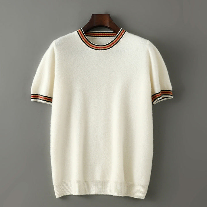 Men's Merino Wool T-Shirt – Breathable Tipped-Collar Tee – view 2