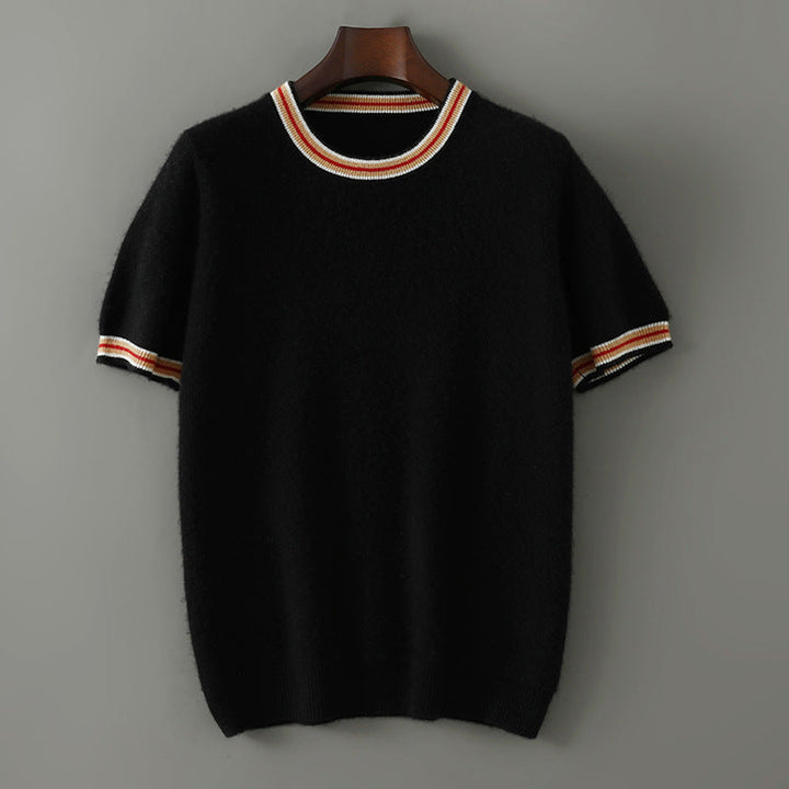 Men's Merino Wool T-Shirt – Breathable Tipped-Collar Tee – view 3