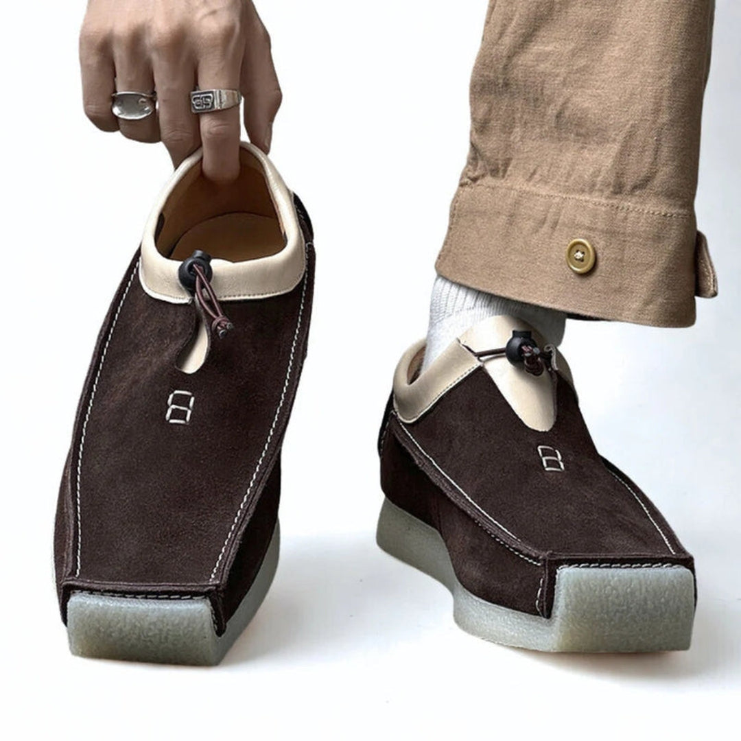 Men's Suede Moccasins – Square-Toe Crepe Sole Loafers – view 4