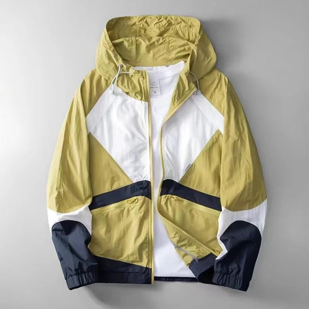 Men's Lightweight Windbreaker Jacket – Water-Resistant Colour-Block – view 5