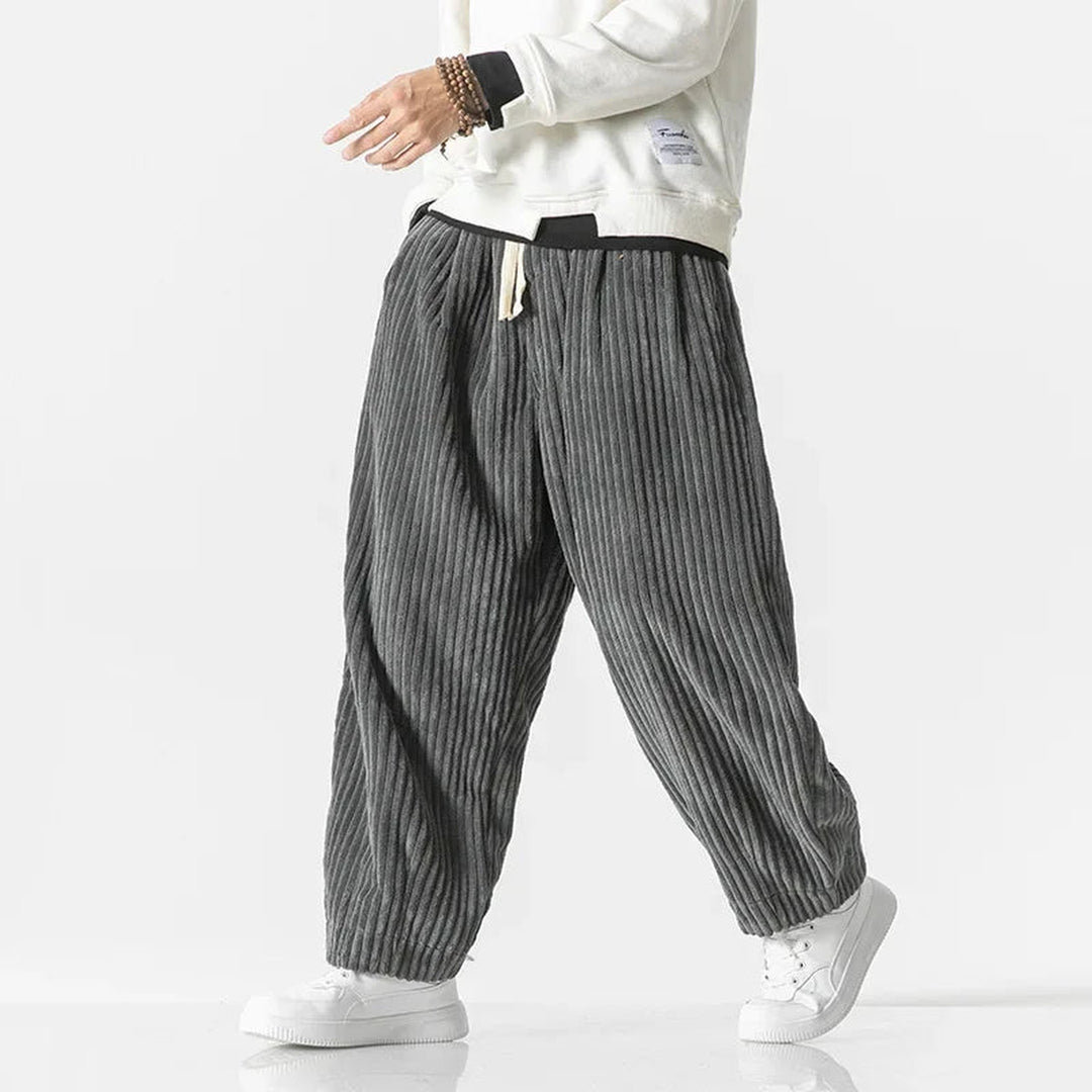 Men's Wide-Wale Corduroy Trousers – Relaxed Drawstring Comfort – view 2