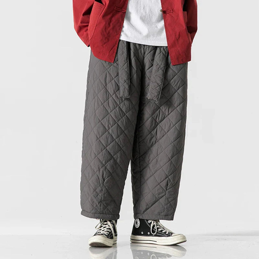 Men's Quilted Nylon Trousers – Lightweight Wide-Leg Warmth – view 10