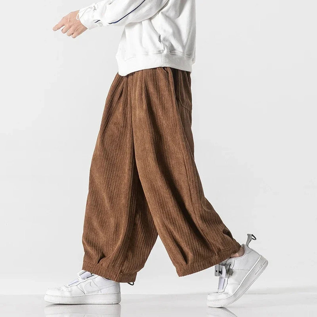 Men's Wide-Leg Corduroy Trousers – Relaxed Drawstring Comfort – view 2
