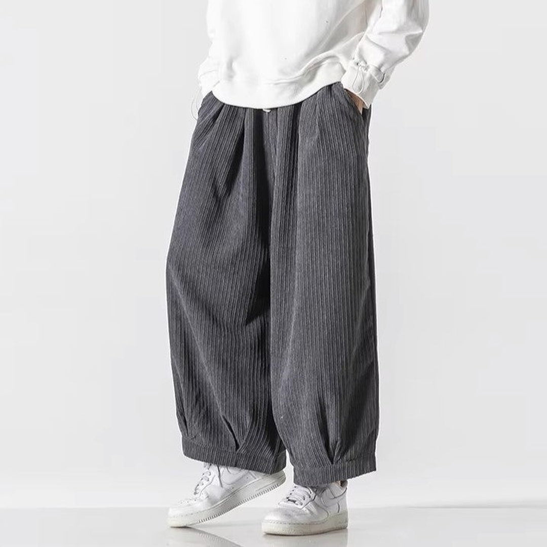 Men's Wide-Leg Corduroy Trousers – Relaxed Drawstring Comfort – view 8