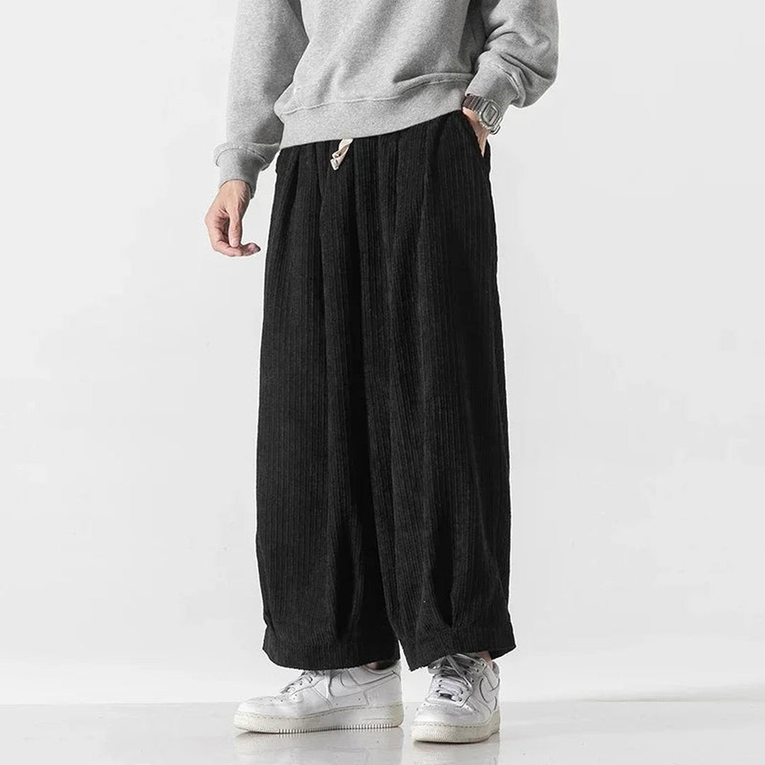 Men's Wide-Leg Corduroy Trousers – Relaxed Drawstring Comfort – view 4
