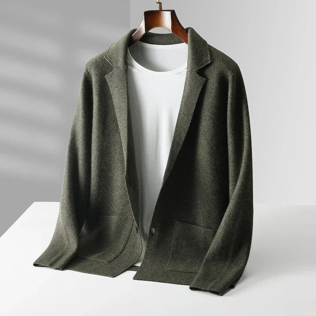 Men's 100% Cashmere Blazer Cardigan – Soft Tailored Layering – view 4