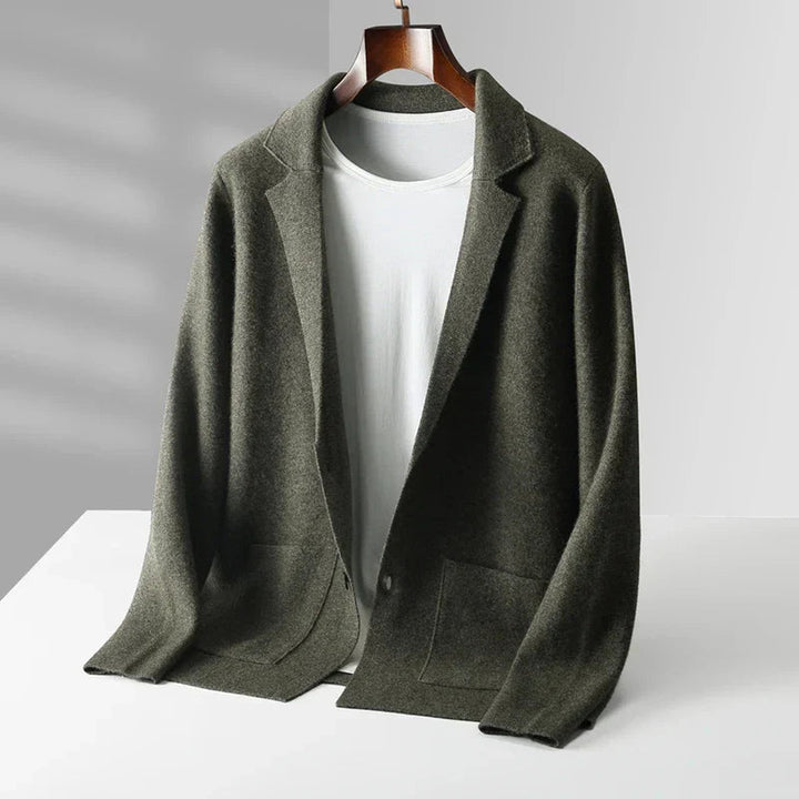 Men's 100% Cashmere Blazer Cardigan – Soft Tailored Layering – view 4