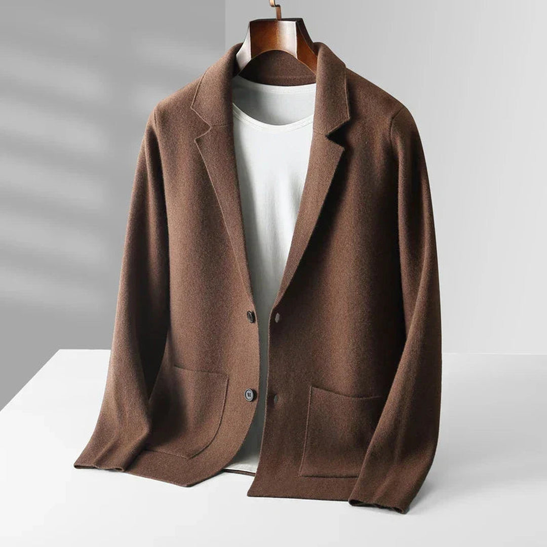 Men's 100% Cashmere Blazer Cardigan – Soft Tailored Layering – view 5