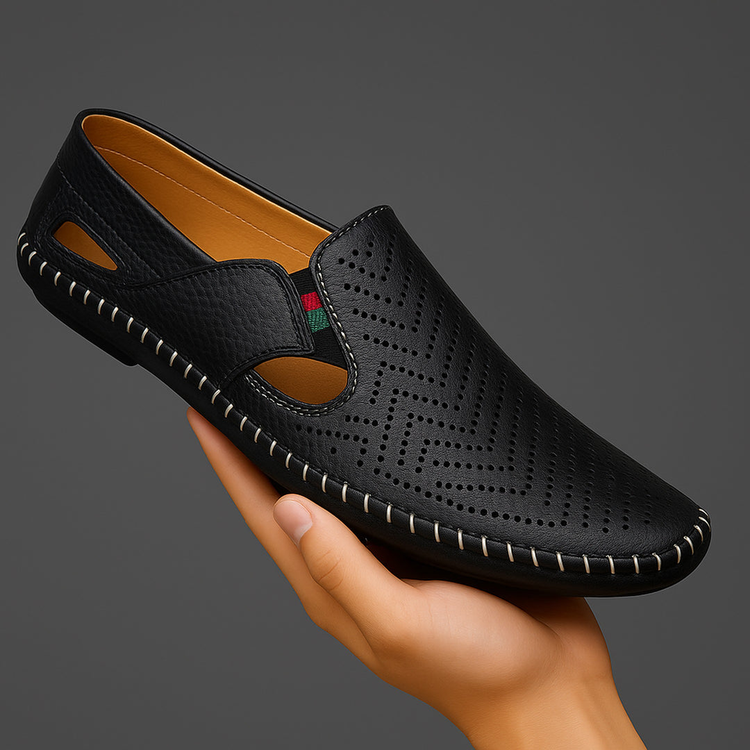 Men's Perforated Leather Driving Sandals – Breathable Summer Pair – view 10