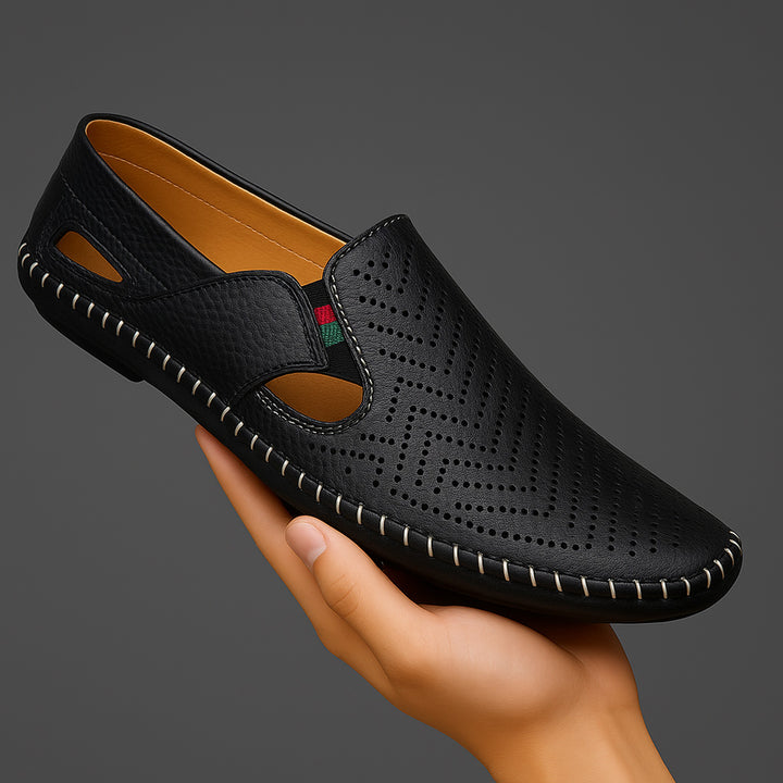 Men's Perforated Leather Driving Sandals – Breathable Summer Pair – view 10