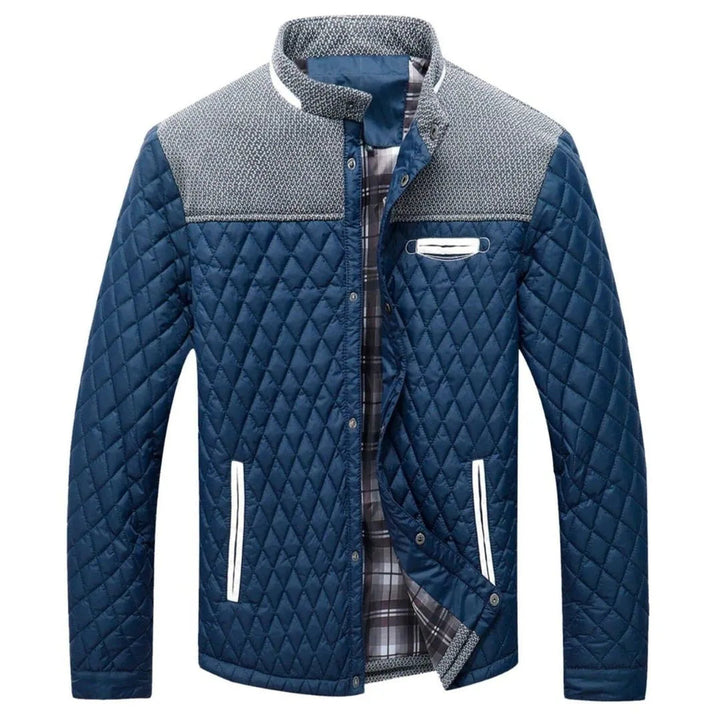 Men's Diamond-Quilted Jacket – Lightweight Insulated Layer – Blue