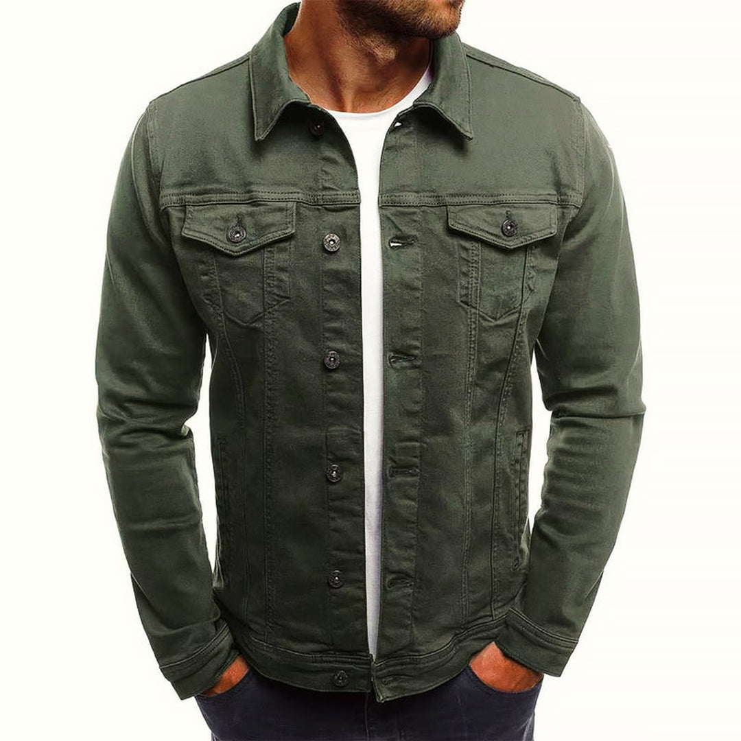 Men's Cotton Blend Denim Jacket – Tailored Trucker Layer – view 2