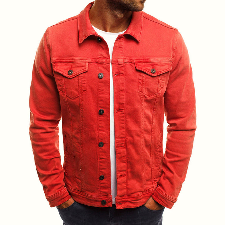 Men's Cotton Blend Denim Jacket – Tailored Trucker Layer – view 4