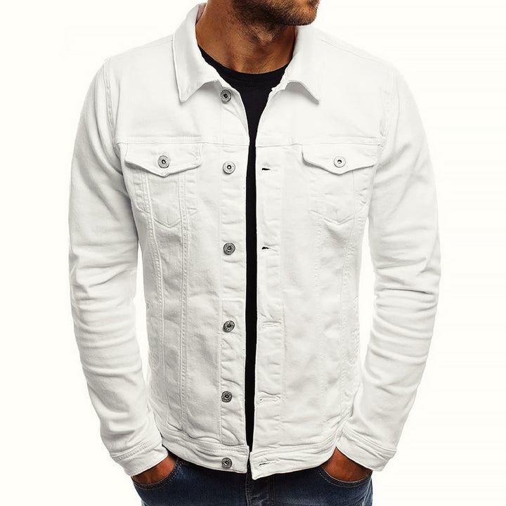 Men's Cotton Blend Denim Jacket – Tailored Trucker Layer – view 3