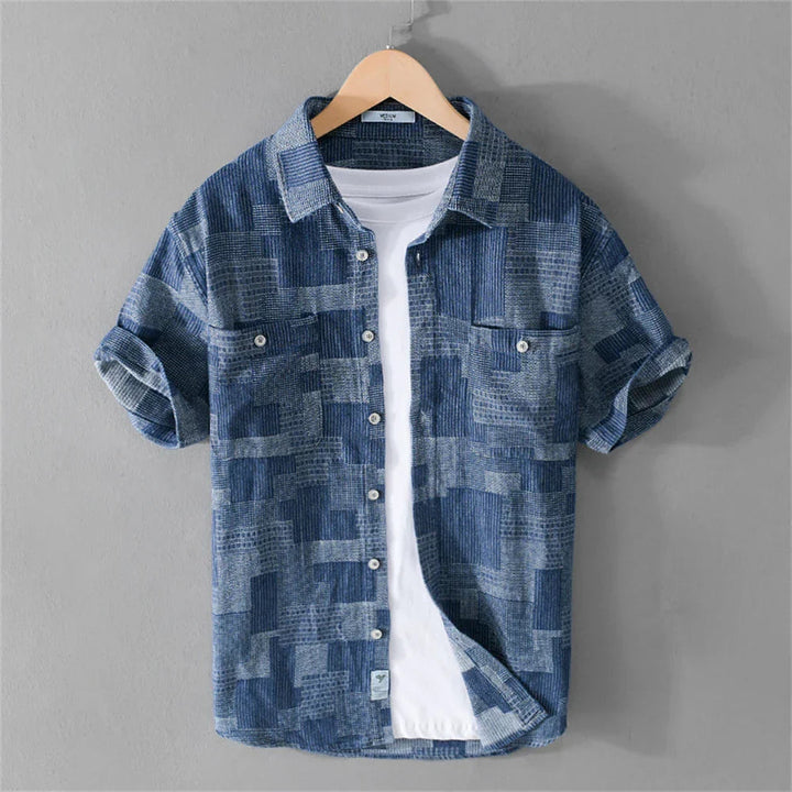 Men's Cotton Blend Check Shirt – Lightweight Relaxed Layer – view 8