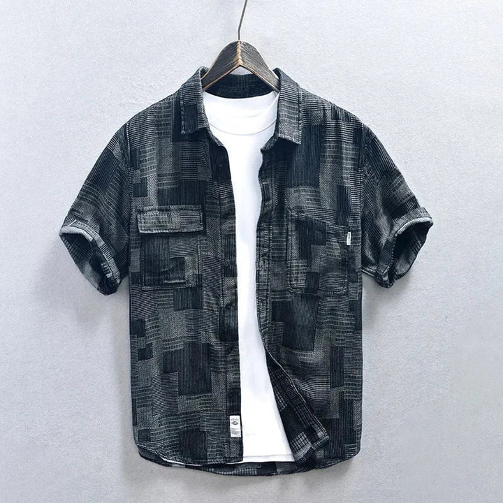 Men's Cotton Blend Check Shirt – Lightweight Relaxed Layer – view 9