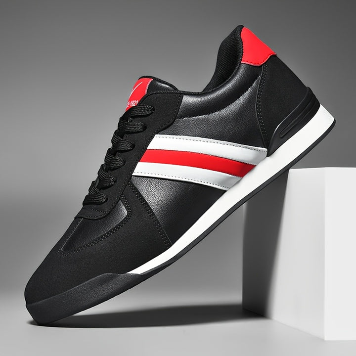 Men's Leather Suede Trainers – Retro Court Style Casual Shoes – view 6