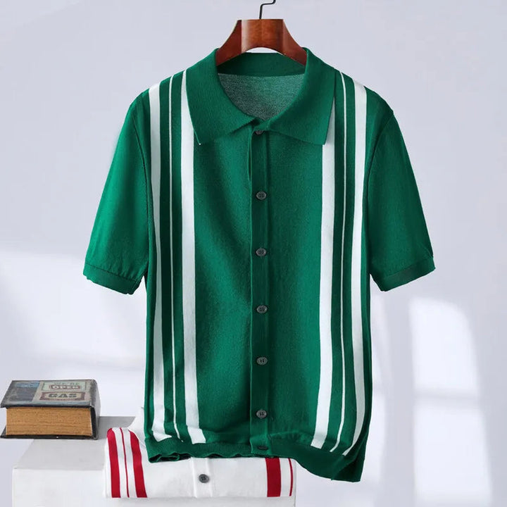 Men's Striped Knit Shirt – Breathable Casual Summer Wear – view 2