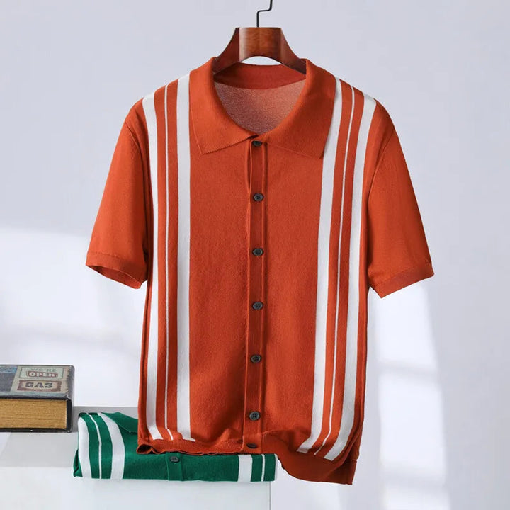 Men's Striped Knit Shirt – Breathable Casual Summer Wear – view 4