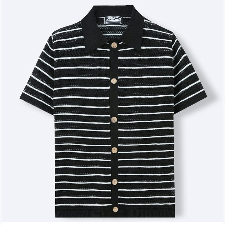 Men's Crochet Knit Shirt – Breathable Open-Knit Summer Style – view 4