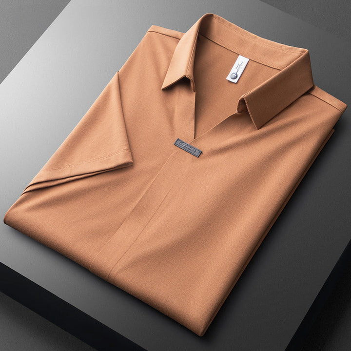 Men's Cotton-Silk Polo Shirt – Office to Weekend Versatility – view 3