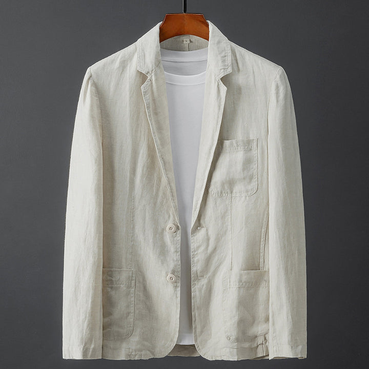 Men's Linen-Cotton Blazer – Lightweight Summer Tailoring – Black