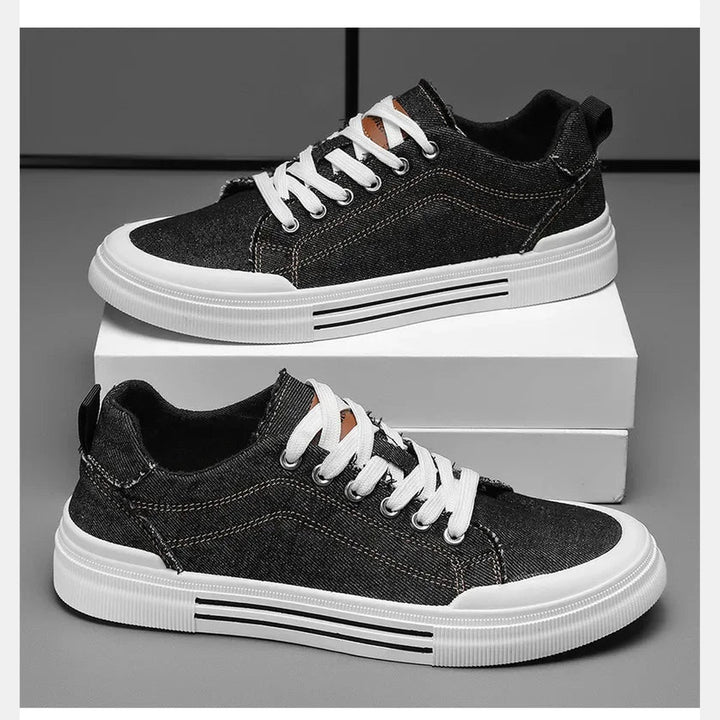 Men's Denim Trainers – Casual Low-Top Sneakers with Grip Sole – view 12