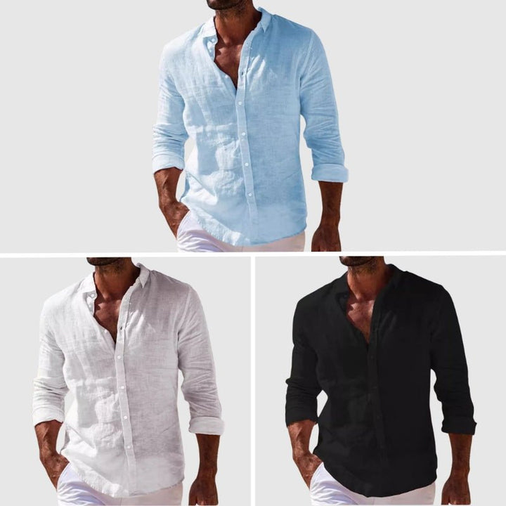 Men's Linen Cotton Blend Shirt – Relaxed Summer Holiday Wear – All 3 Colours (Buy 2 Get 1 Free)