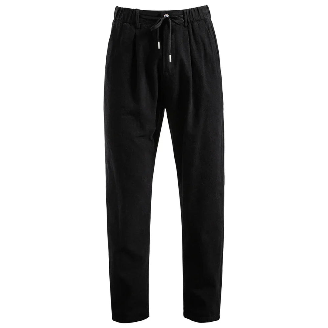Men's Linen Blend Trousers – Relaxed Pleated Drawstring Fit – view 3