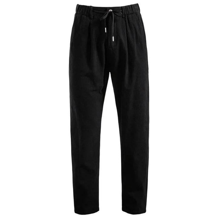 Men's Linen Blend Trousers – Relaxed Pleated Drawstring Fit – view 3