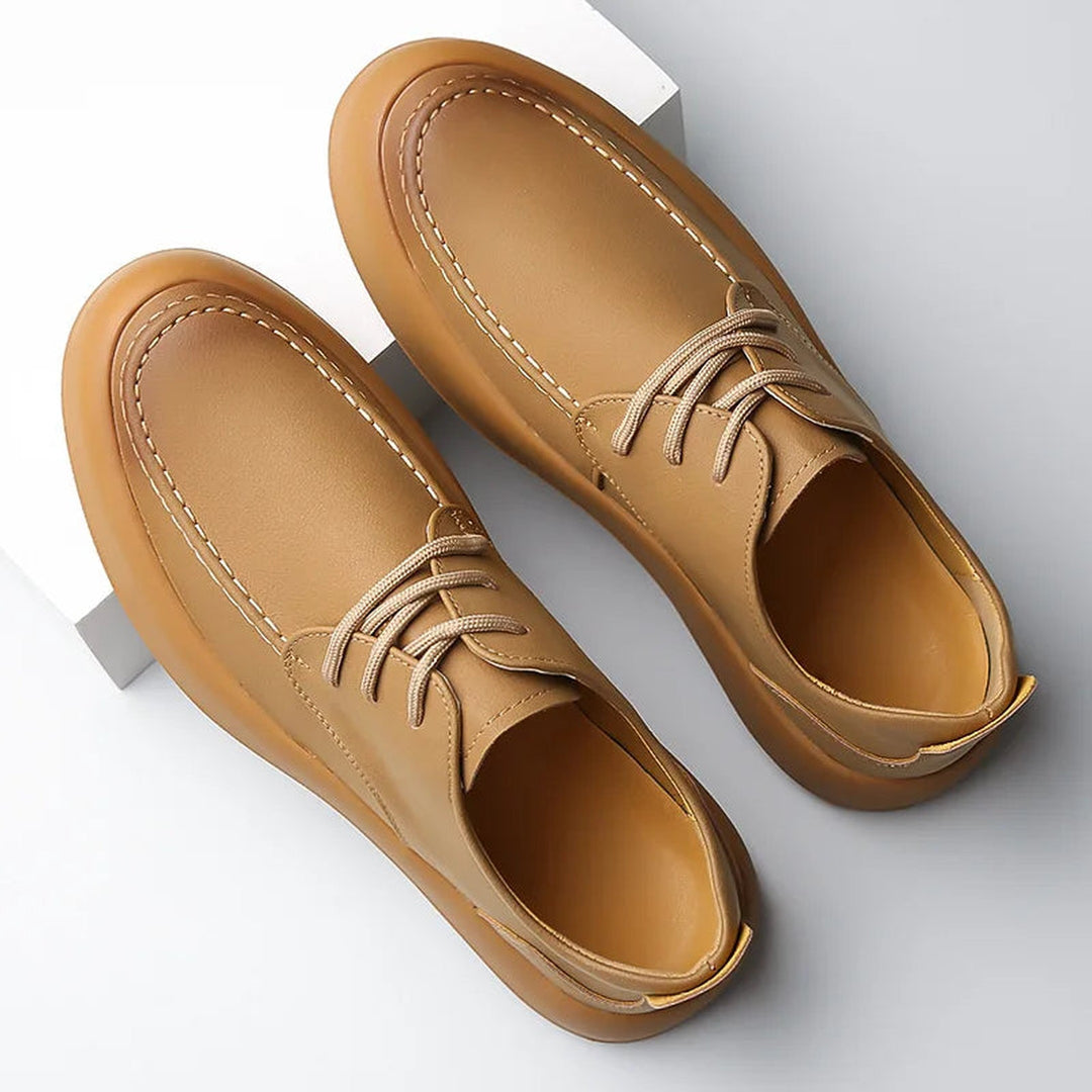 Men's Leather Trainers – Cushioned Smart-Casual Everyday Shoes – view 2
