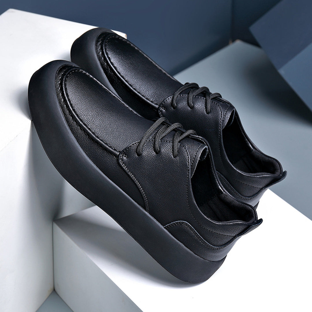 Men's Leather Trainers – Cushioned Smart-Casual Everyday Shoes – view 3