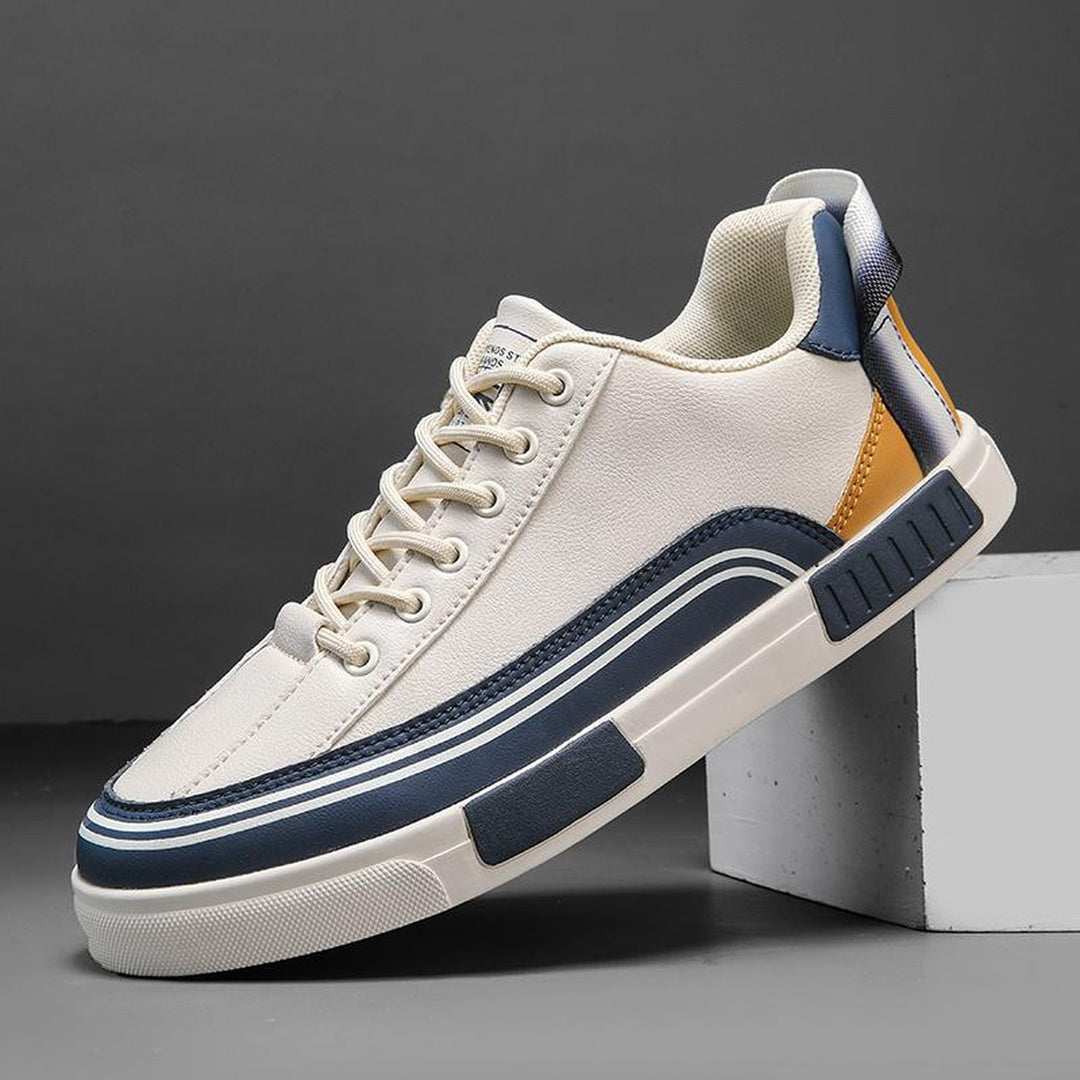 Men's Vegan Leather Trainers – Cushioned Retro Panel Design – view 6