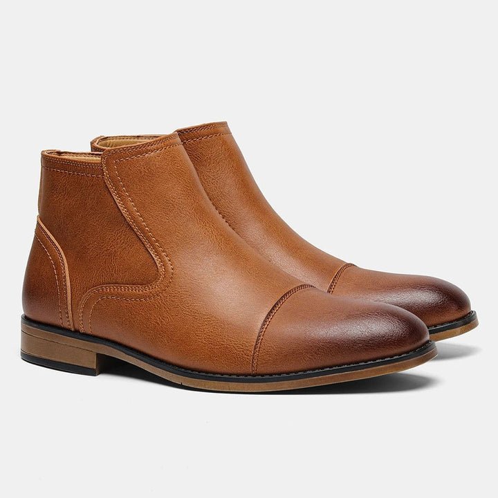 Alessio Men's Chelsea Boots – Burnished Side-Zip City Style