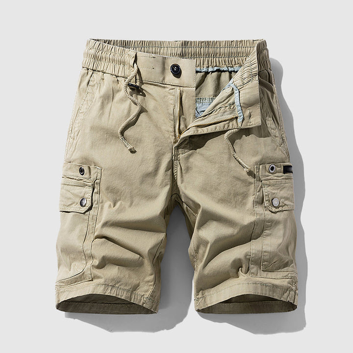 Men's Cotton Twill Cargo Shorts – Tailored Utility Fit – Green