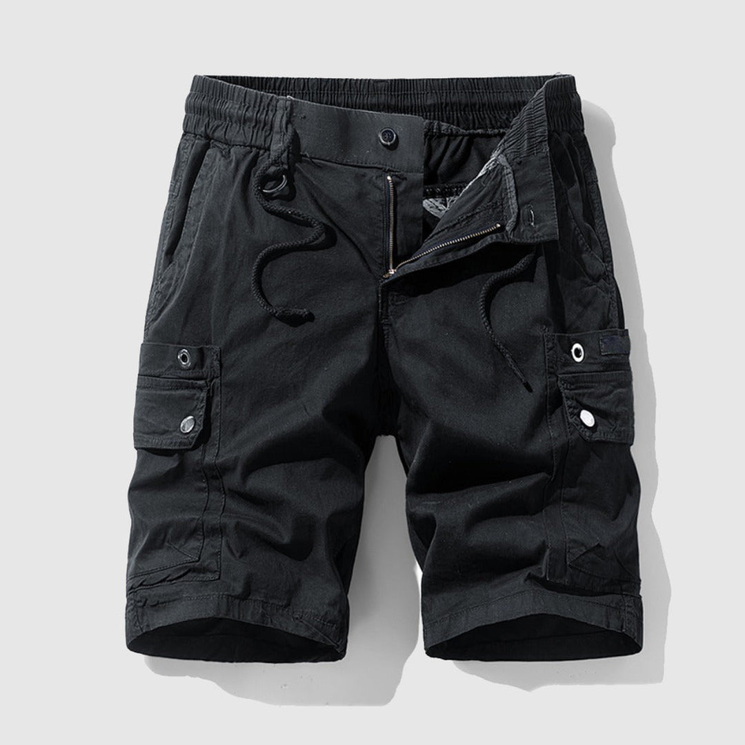 Men's Cotton Twill Cargo Shorts – Tailored Utility Fit – Orange