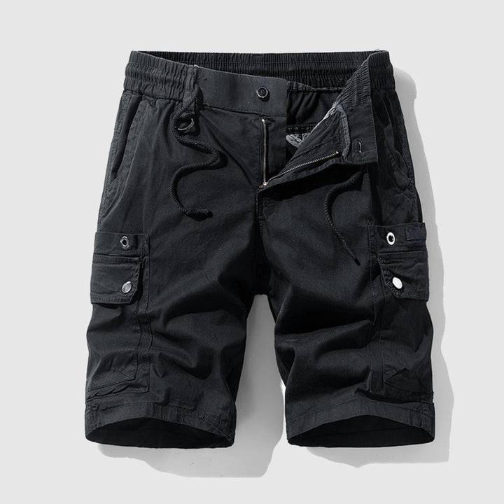 Men's Cotton Twill Cargo Shorts – Tailored Utility Fit – Orange
