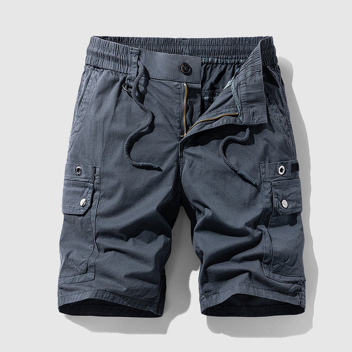 Men's Cotton Twill Cargo Shorts – Tailored Utility Fit – Black