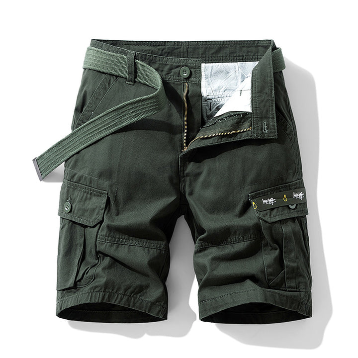 Men's Cotton Canvas Cargo Shorts – Relaxed Belted Fit – view 3