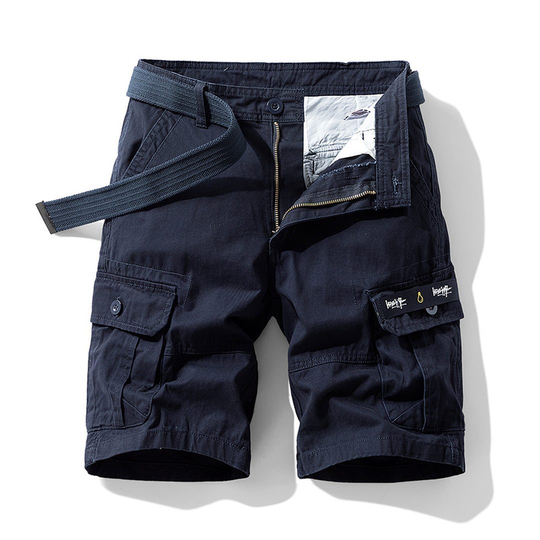 Men's Cotton Canvas Cargo Shorts – Relaxed Belted Fit – view 5