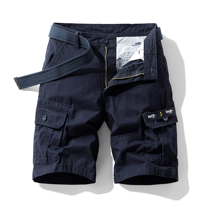 Men's Cotton Canvas Cargo Shorts – Relaxed Belted Fit – view 5