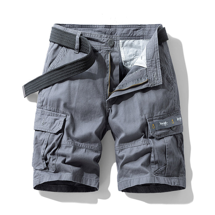 Men's Cotton Canvas Cargo Shorts – Relaxed Belted Fit – view 7