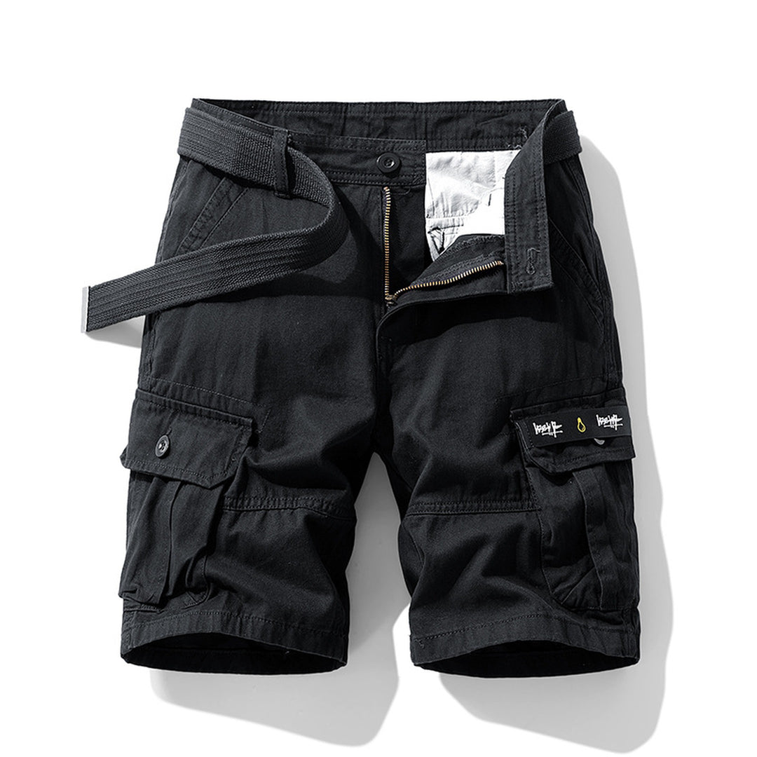 Men's Cotton Canvas Cargo Shorts – Relaxed Belted Fit – view 9