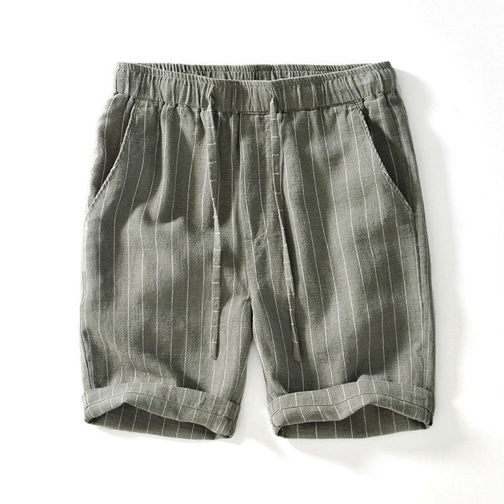 Men's Pinstripe Linen Shorts – Drawstring Coastal Style – view 2