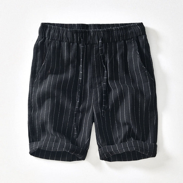 Men's Pinstripe Linen Shorts – Drawstring Coastal Style – view 3